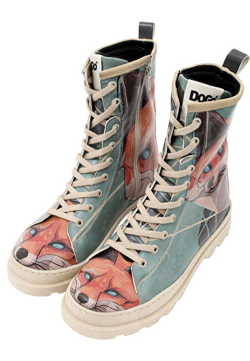 Kadın Vegan Deri Çok Renkli Fermuarlı Uzun Bot - Red Fox Tasarım - Görsel 2