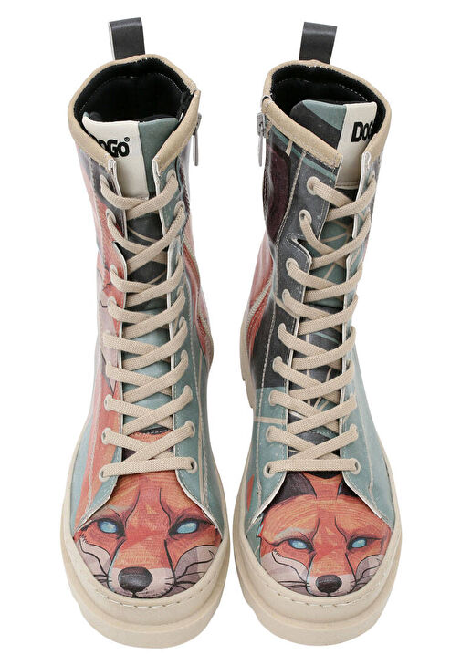 Kadın Vegan Deri Çok Renkli Fermuarlı Uzun Bot - Red Fox Tasarım - Görsel 3