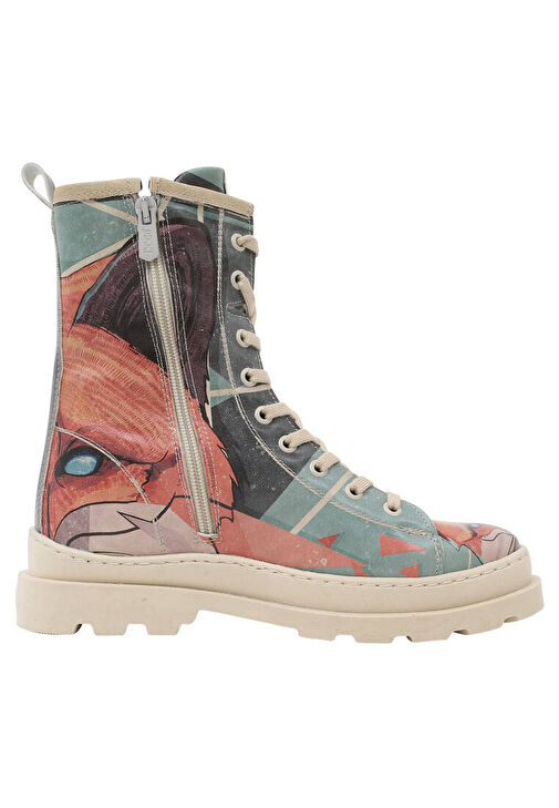 Kadın Vegan Deri Çok Renkli Fermuarlı Uzun Bot - Red Fox Tasarım - Görsel 7