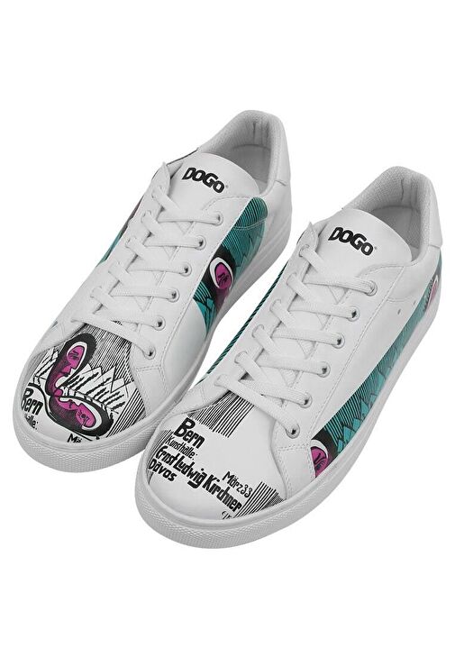 Erkek Vegan Deri Beyaz Sneakers - Kunsthalle Tasarım - Görsel 2