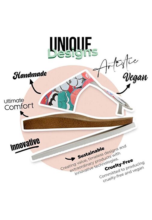 Kadın Vegan Deri Çok Renkli Terlik - Hello Tasarım - Görsel 5