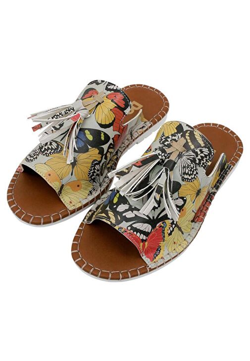 Kadın Vegan Deri Çok Renkli Terlik - Grace comes in many colours Tasarım - Görsel 3