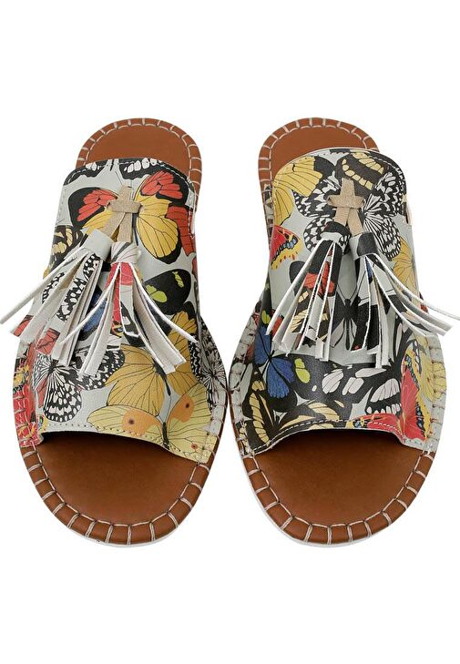 Kadın Vegan Deri Çok Renkli Terlik - Grace comes in many colours Tasarım - Görsel 6