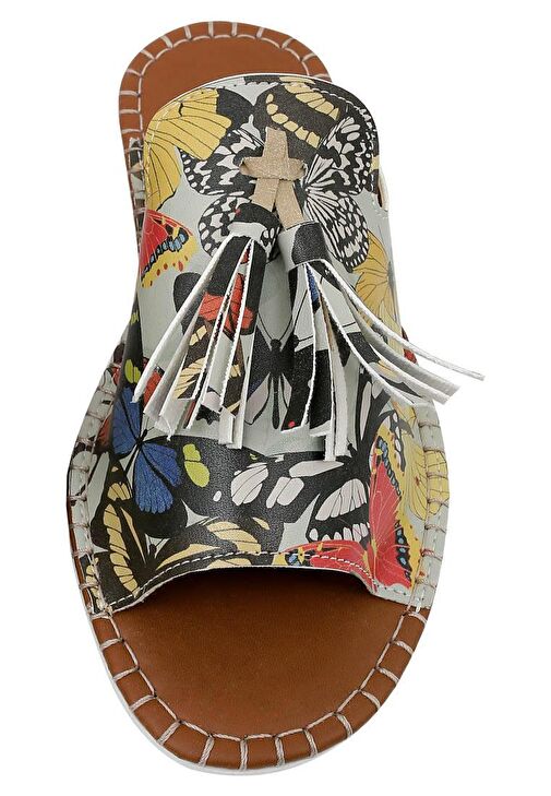 Kadın Vegan Deri Çok Renkli Terlik - Grace comes in many colours Tasarım - Görsel 8