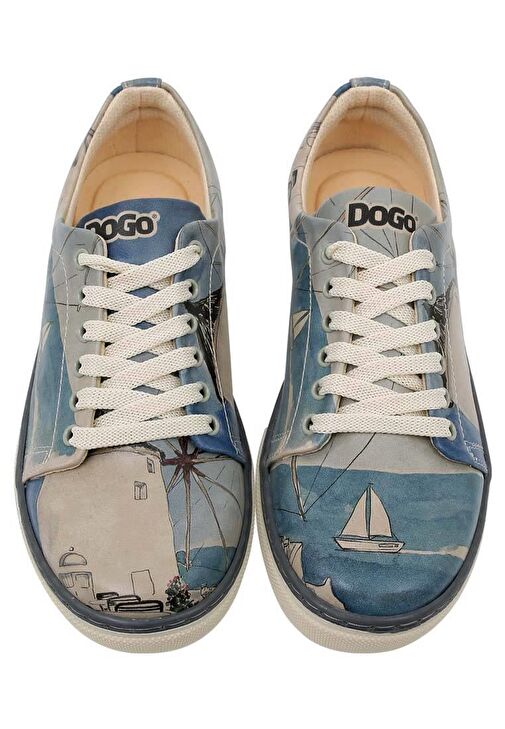 Kadın Vegan Deri Mavi Sneakers - Meet me Halfway Tasarım - Görsel 4