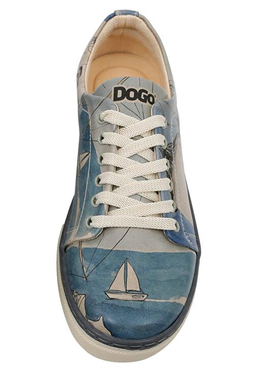 Kadın Vegan Deri Mavi Sneakers - Meet me Halfway Tasarım - Görsel 7