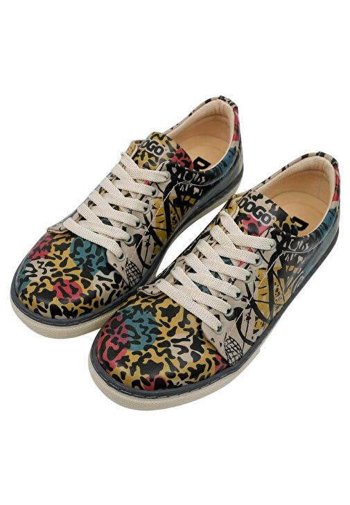 Kadın Vegan Deri Çok Renkli Sneakers - Eternal Swirl Tasarım - Görsel 4