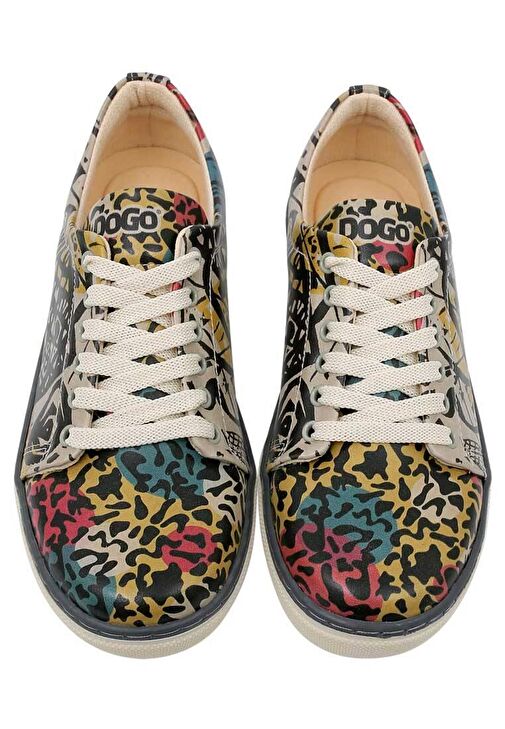 Kadın Vegan Deri Çok Renkli Sneakers - Eternal Swirl Tasarım - Görsel 5