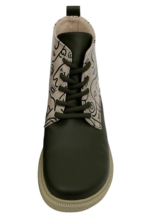 Kadın Vegan Deri Haki Bilekte Bot - Society Tasarım - Görsel 6