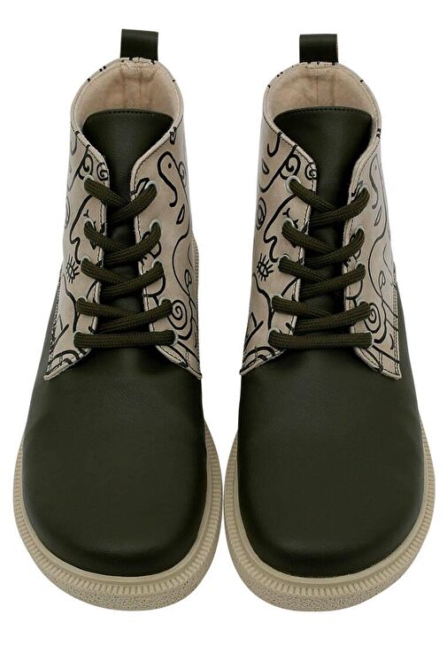 Kadın Vegan Deri Haki Bilekte Bot - Society Tasarım - Görsel 8