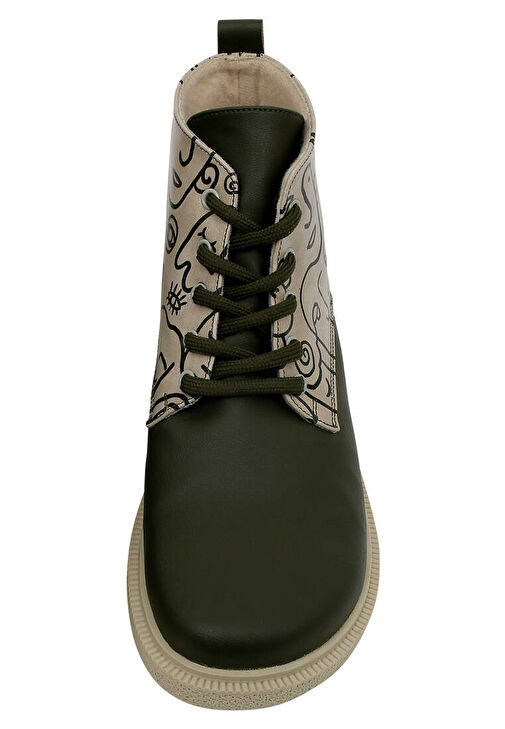 Kadın Vegan Deri Haki Bilekte Bot - Society Tasarım - Görsel 9