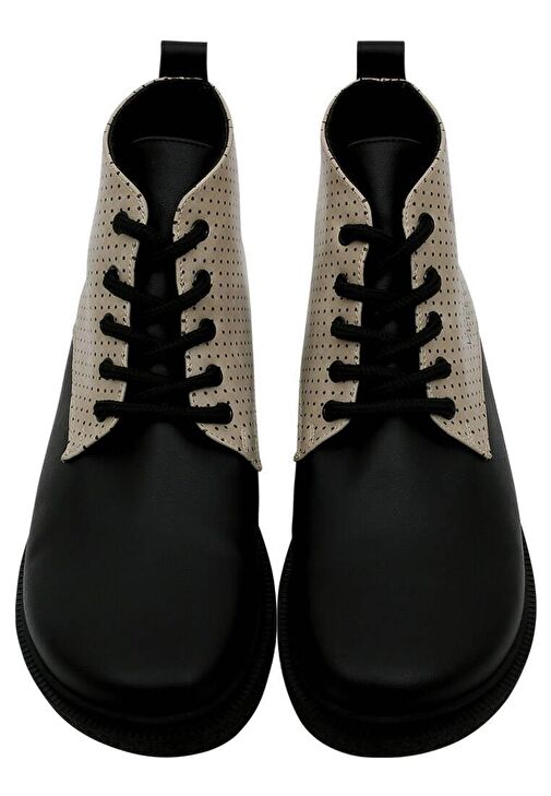 Kadın Vegan Deri Siyah Bilekte Bot - Minima Butterfly Tasarım - Görsel 8