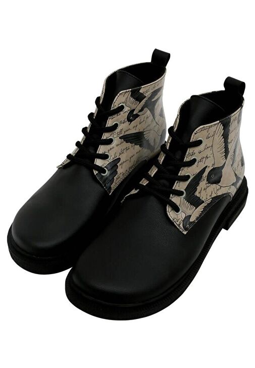 Kadın Vegan Deri Siyah Bilekte Bot - Letters for Lovers Tasarım - Görsel 6