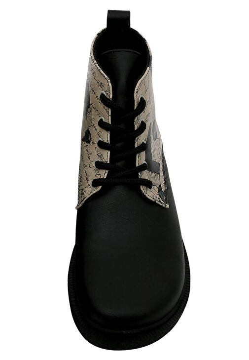 Kadın Vegan Deri Siyah Bilekte Bot - Letters for Lovers Tasarım - Görsel 9