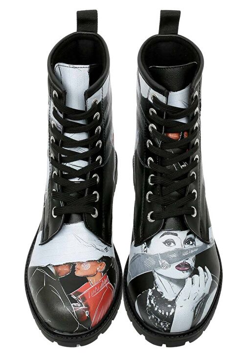 Kadın Vegan Deri Siyah Uzun Bot - Go Back to Being Yourself Tasarım - Görsel 5