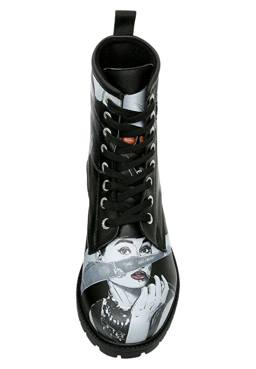 Kadın Vegan Deri Siyah Uzun Bot - Go Back to Being Yourself Tasarım - Görsel 9