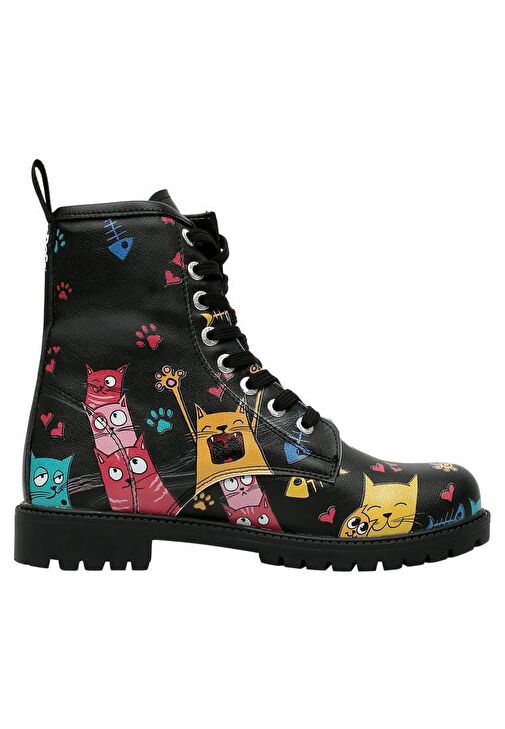 Kadın Vegan Deri Siyah Uzun Bot - Cat Lovers Tasarım - Görsel 5