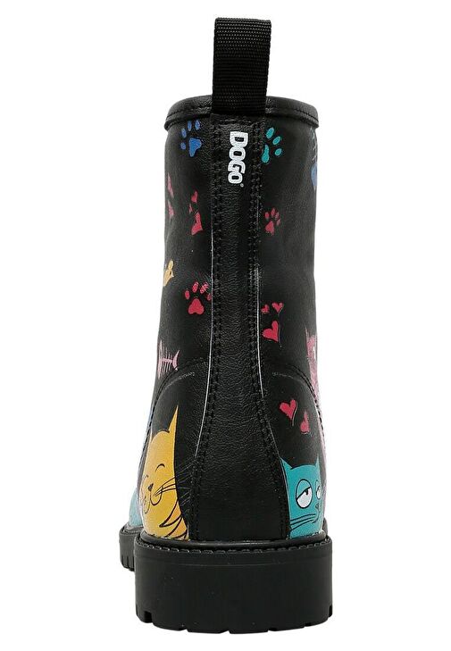 Kadın Vegan Deri Siyah Uzun Bot - Cat Lovers Tasarım - Görsel 7