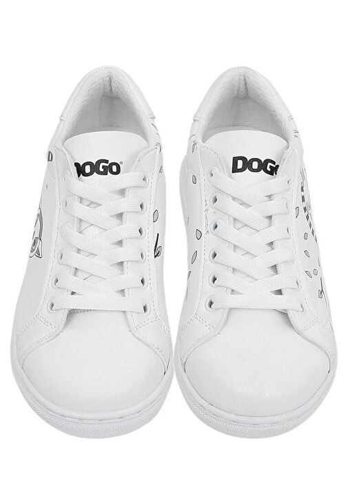 Çocuk Vegan Deri Beyaz Günlük Sneakers - Lemur Tasarım - Görsel 6