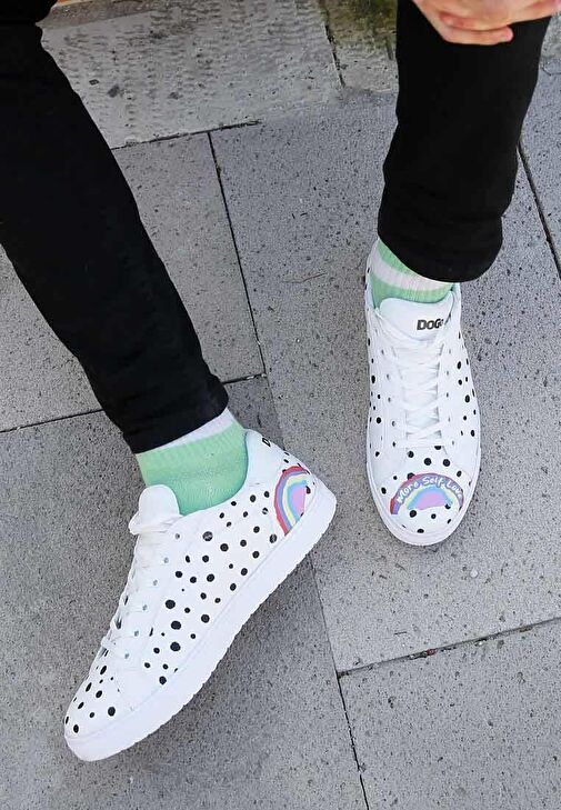 Erkek Vegan Deri Beyaz Günlük Sneakers - More Self Love Tasarım - Görsel 2