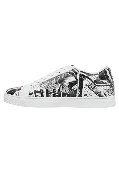 Erkek Vegan Deri Beyaz Günlük Sneakers - No Limits Tasarım - Görsel 6