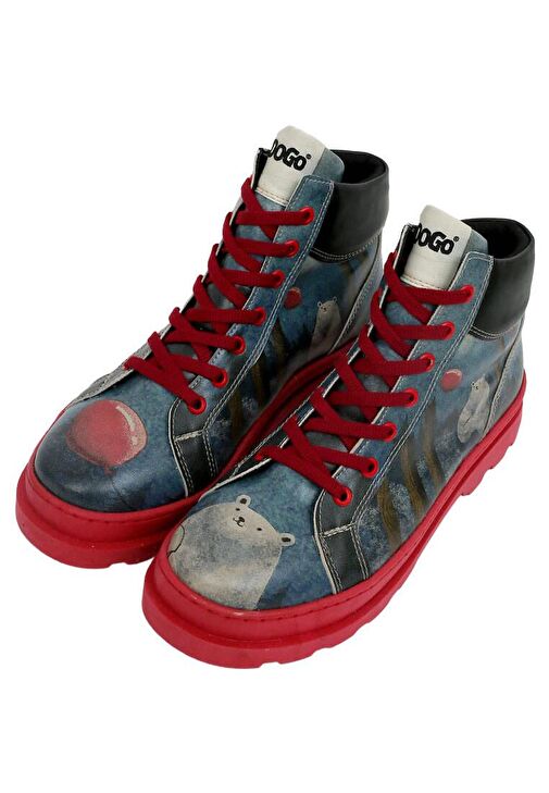 Kadın Vegan Deri Çok Renkli Bilekte Bot - Bear With a Balloon Tasarım - Görsel 4