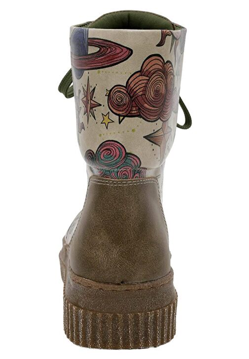 Kadın Vegan Deri Haki Uzun Bot - Dreams For Dreamers Tasarım - Görsel 9