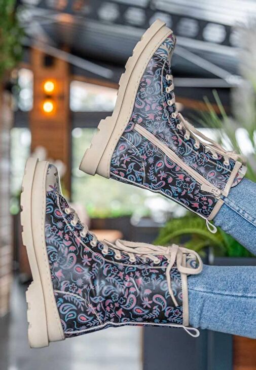 Kadın Vegan Deri Çok Renkli Uzun Bot - Promise You Tasarım - Görsel 8