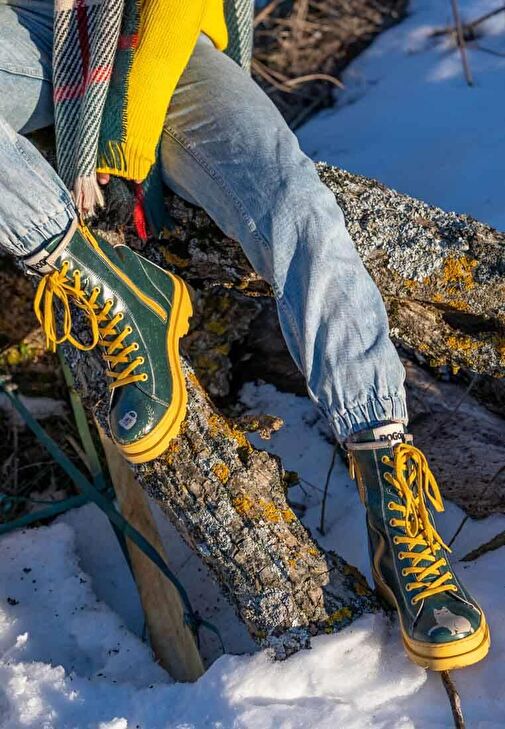 Kadın Vegan Deri Çok Renkli Uzun Bot - I Do What I Want Tasarım - Görsel 3