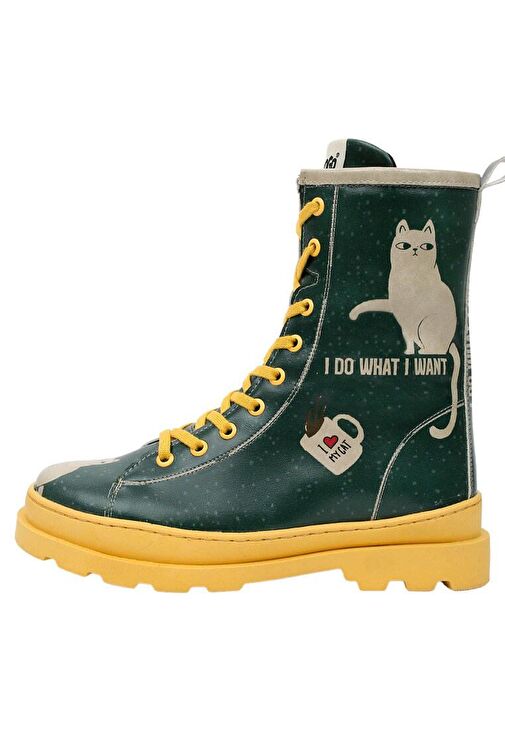 Kadın Vegan Deri Çok Renkli Uzun Bot - I Do What I Want Tasarım - Görsel 2