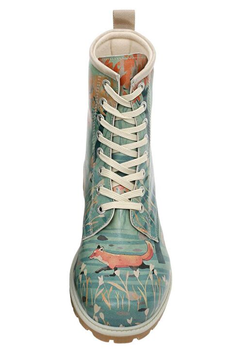 Kadın Vegan Deri Turkuaz Uzun Bot - Like The Fox Tasarım - Görsel 7