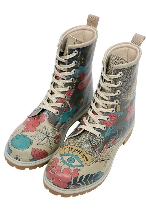 Kadın Vegan Deri Çok Renkli Uzun Bot - Open Your Mind Tasarım - Görsel 8