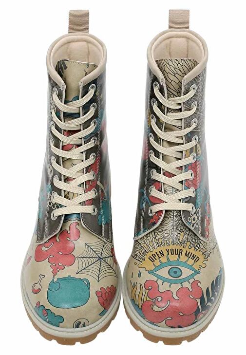Kadın Vegan Deri Çok Renkli Uzun Bot - Open Your Mind Tasarım - Görsel 6