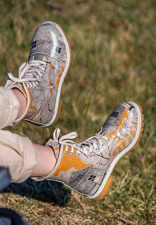 Kadın Vegan Deri Çok Renkli Uzun Bot - There You Are Tasarım - Görsel 4