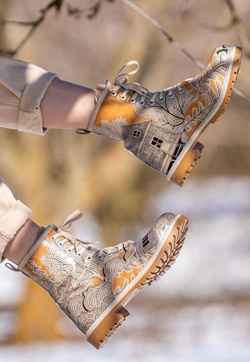 Kadın Vegan Deri Çok Renkli Uzun Bot - There You Are Tasarım - Görsel 7