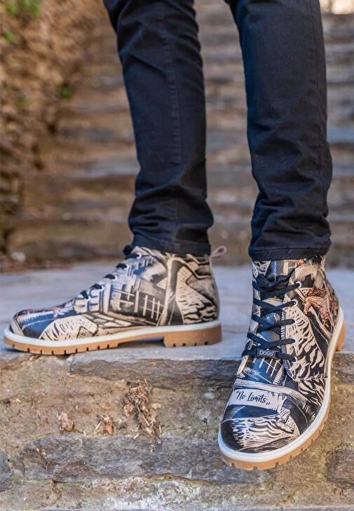 Erkek Vegan Deri Siyah Bilekte Bot - No Limits Tasarım - Görsel 7