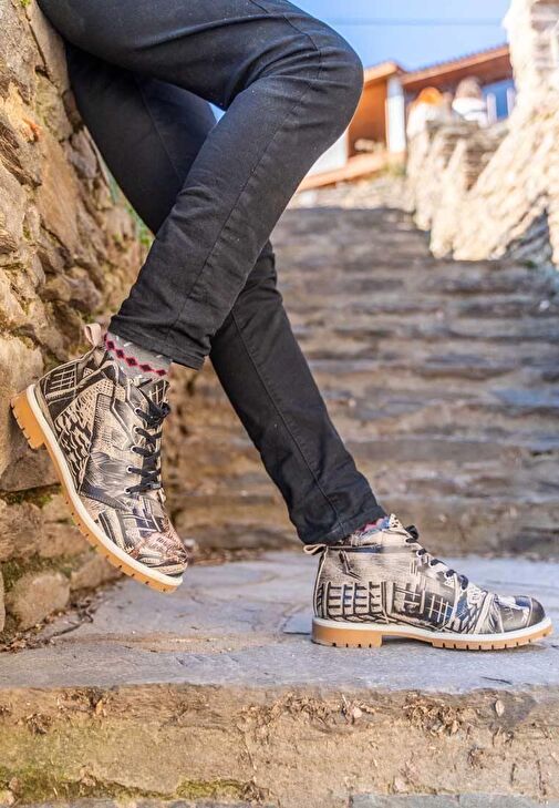 Erkek Vegan Deri Siyah Bilekte Bot - No Limits Tasarım - Görsel 8