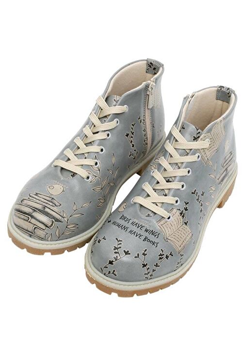 Kadın Vegan Deri Mavi Bilekte Bot - Birds Have Wings Tasarım - Görsel 4