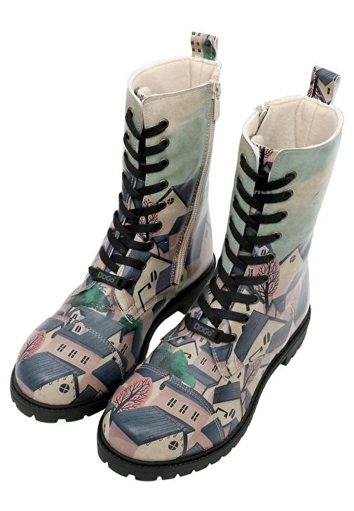 Kadın Vegan Deri Çok Renkli Uzun Bot - Buildings Tasarım - Görsel 3