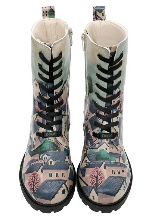 Kadın Vegan Deri Çok Renkli Uzun Bot - Buildings Tasarım - Görsel 7