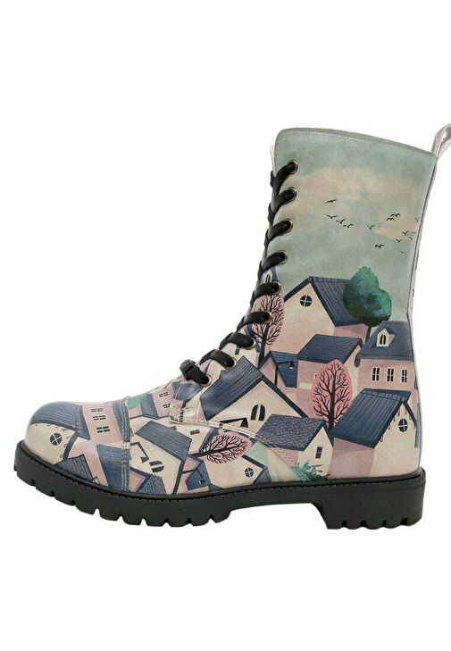 Kadın Vegan Deri Çok Renkli Uzun Bot - Buildings Tasarım - Görsel 2