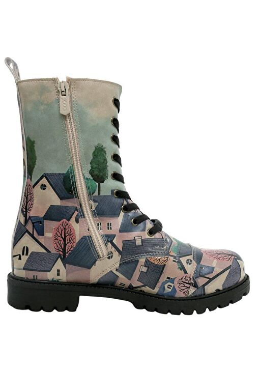 Kadın Vegan Deri Çok Renkli Uzun Bot - Buildings Tasarım - Görsel 4