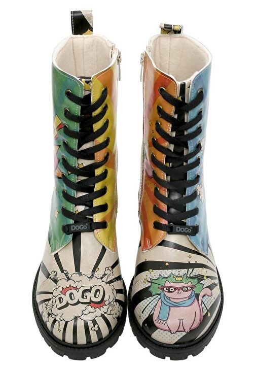 Kadın Vegan Deri Çok Renkli Uzun Bot - Dogo Cool Tasarım - Görsel 4