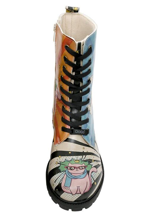 Kadın Vegan Deri Çok Renkli Uzun Bot - Dogo Cool Tasarım - Görsel 8