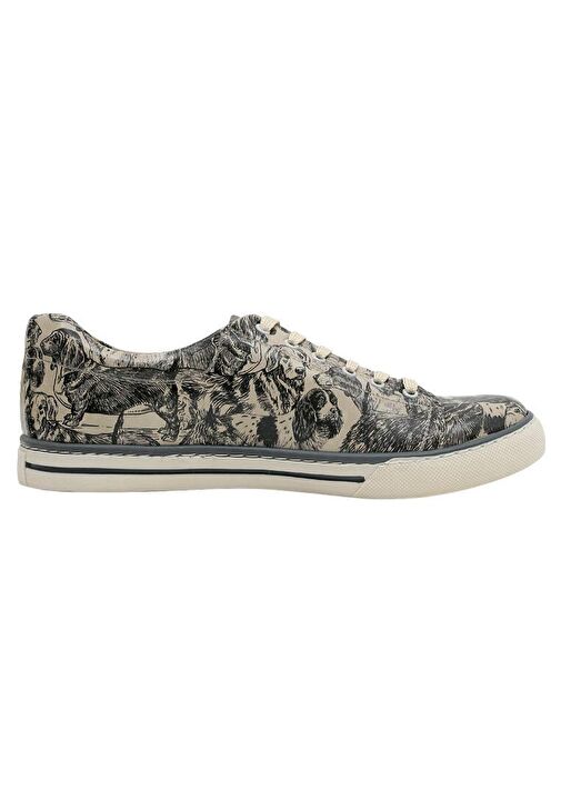 Erkek Vegan Deri Bej Günlük Sneakers - The Life Of Dogs Tasarım - Görsel 5