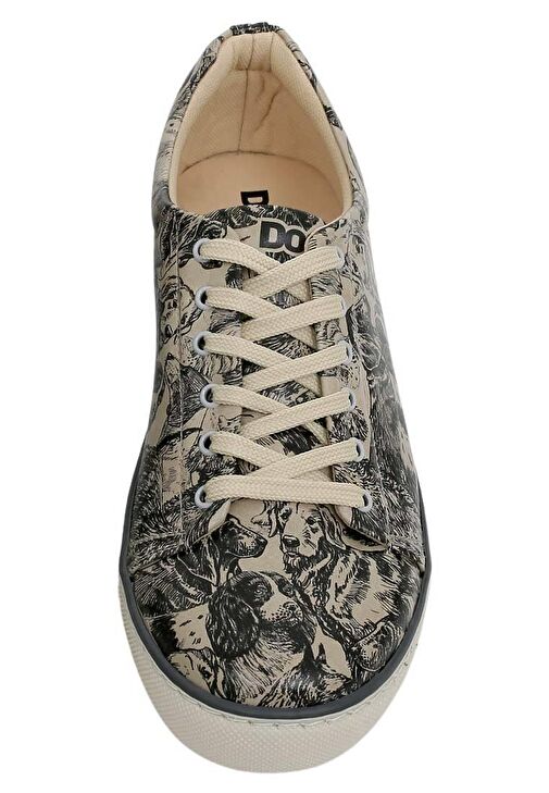 Erkek Vegan Deri Bej Günlük Sneakers - The Life Of Dogs Tasarım - Görsel 6