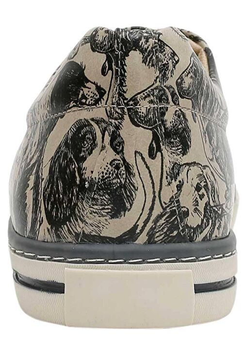 Erkek Vegan Deri Bej Günlük Sneakers - The Life Of Dogs Tasarım - Görsel 7