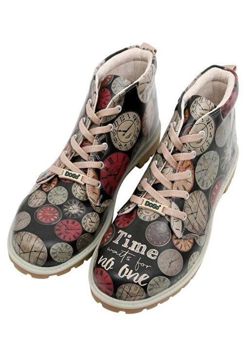 Erkek Vegan Deri Çok Renkli Bilekte Bot - Time Waits For No-One Tasarım - Görsel 3