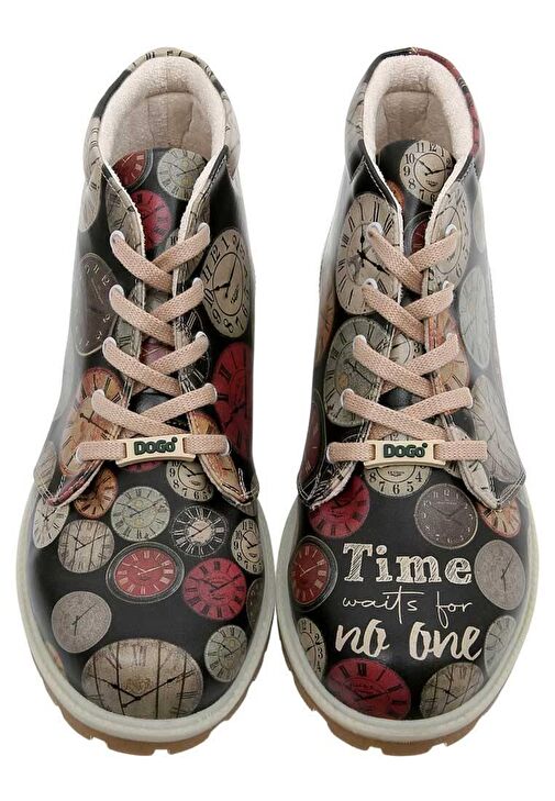 Erkek Vegan Deri Çok Renkli Bilekte Bot - Time Waits For No-One Tasarım - Görsel 4