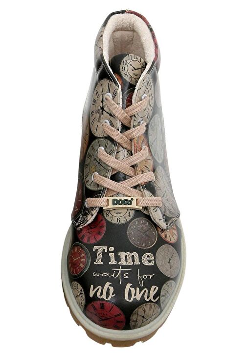 Erkek Vegan Deri Çok Renkli Bilekte Bot - Time Waits For No-One Tasarım - Görsel 6